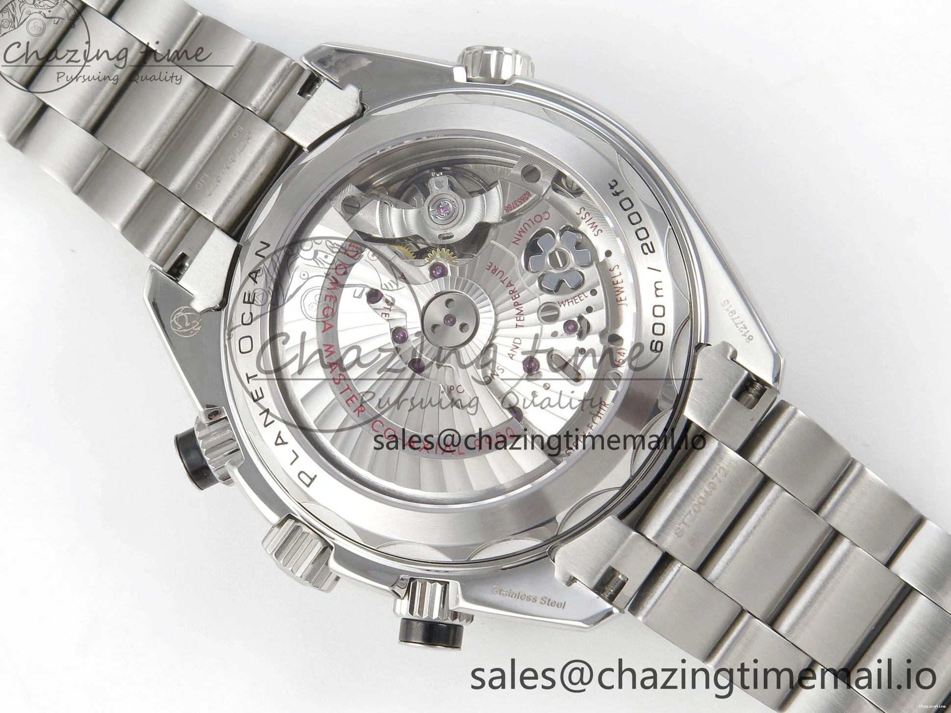 0517 Timeless Planet Ocean 600M Chrono SS VRF 1:1 Best Edition Black Orange Bezel Black Dial on SS Bracelet A 7652